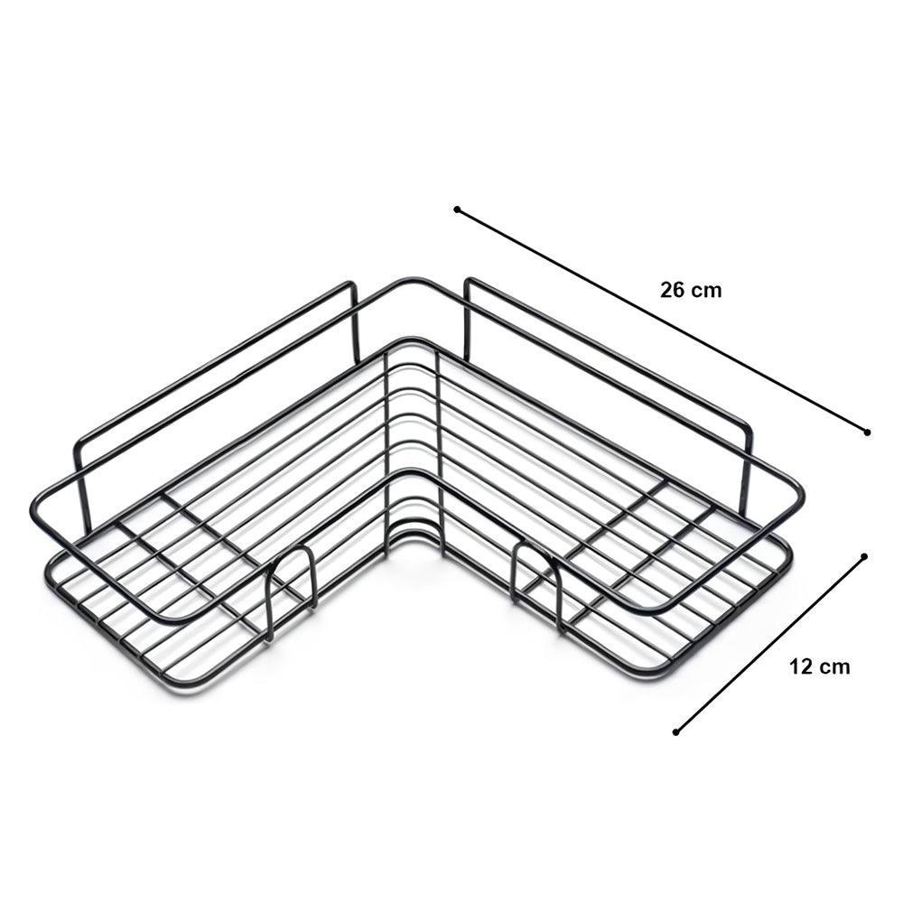 Organizador Esquinero Baño Ducha con Adhesivo Negro - Keller Perú