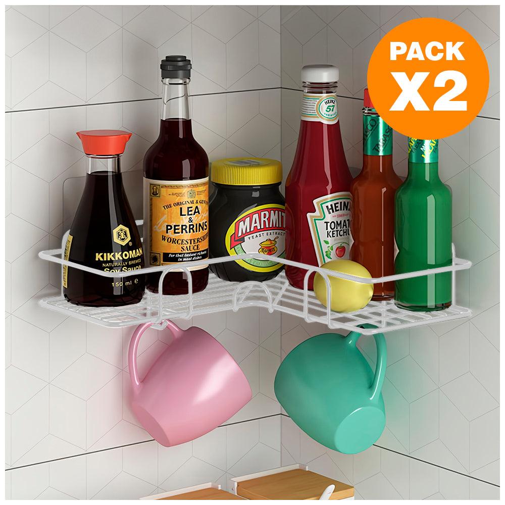 Pack X2 Organizador Esquinero con Ganchos para Cocina W16 - Keller Perú