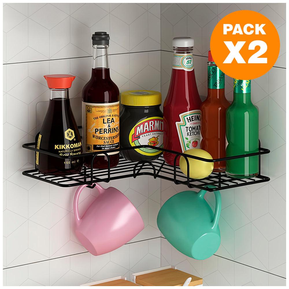 Pack X2 Organizador Esquinero con Ganchos para Cocina W16 - Keller Perú