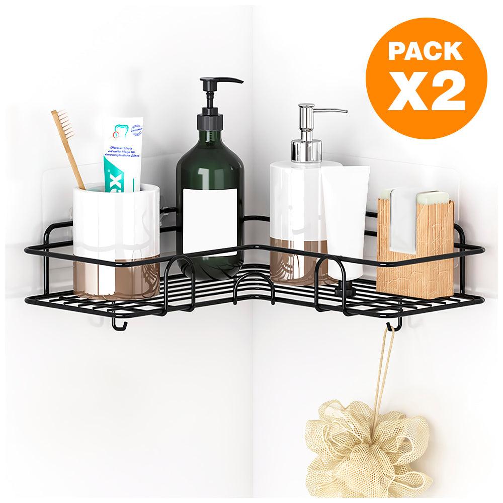 Pack X2 Organizador Esquinero con Ganchos para Baño W16 - Keller Perú