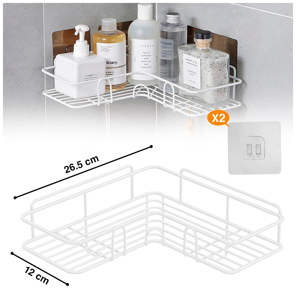 Pack X2 Organizador Esquinero con Ganchos para Baño W16 - Keller Perú