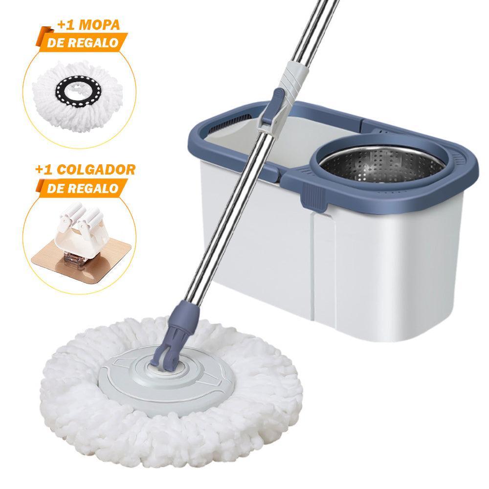 Balde Escurridor Trapeador Giratorio Cuadrado 72V Y Colgador de Regalo - Keller Perú