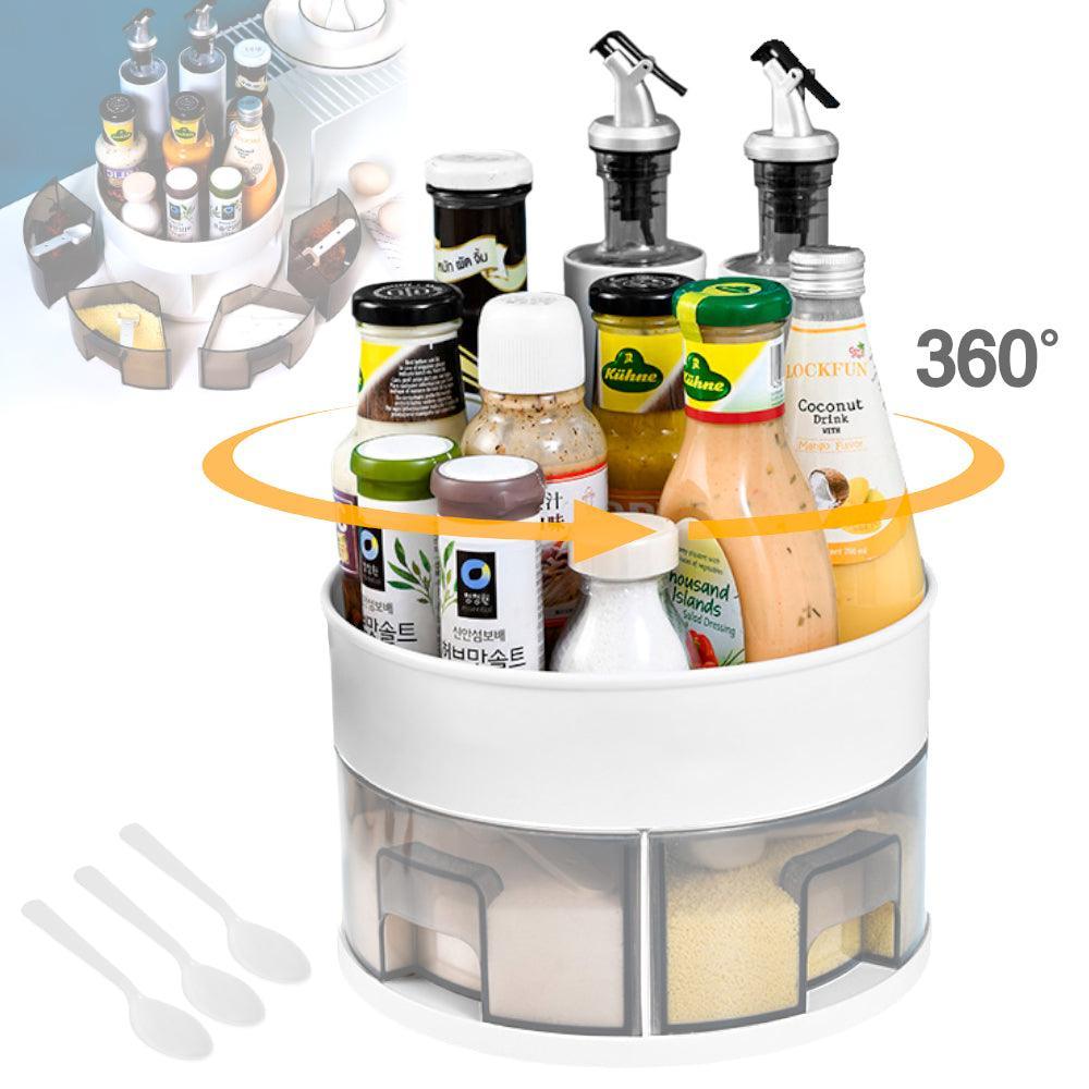 Condimentero Giratorio Especiero 5 Piezas con Cucharas Organizador de Cocina J30 - Keller Perú