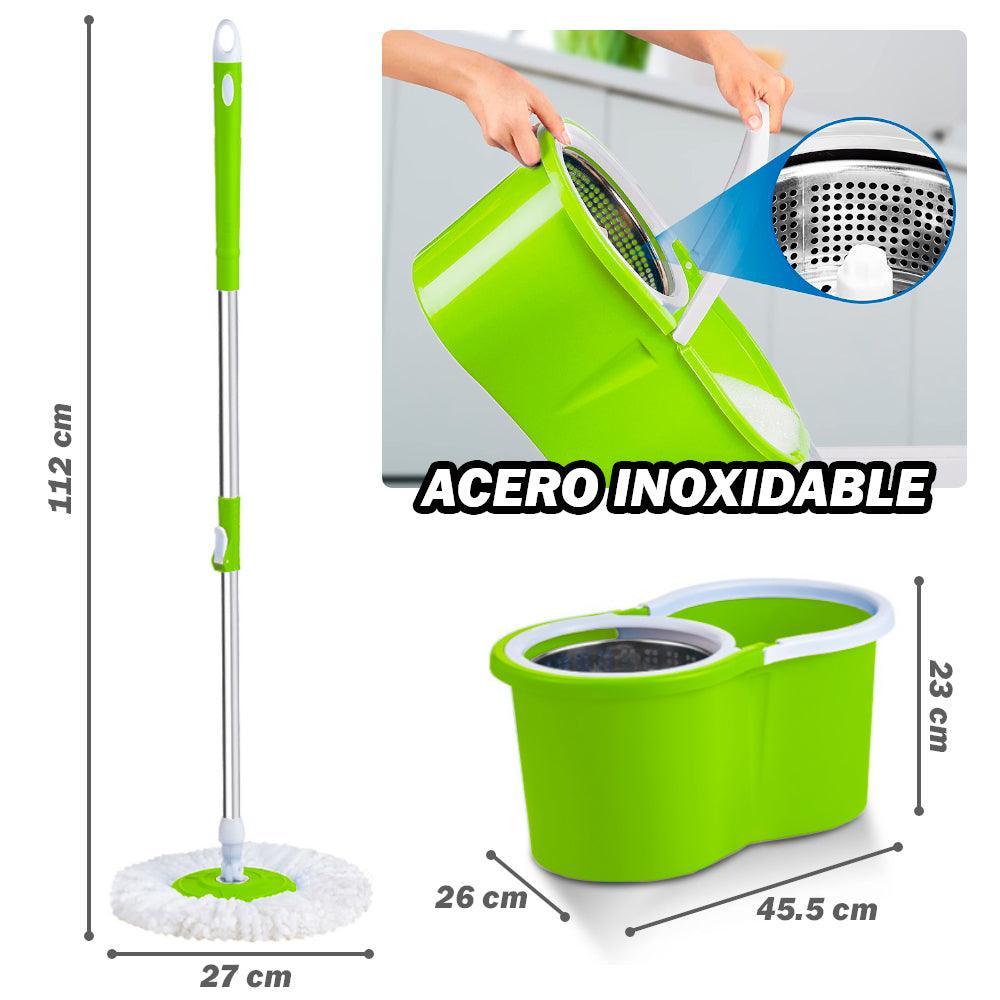 Trapeador con Escurridor Giratorio Automático 2 Mopas 88 Y Colgador de Regalo - Keller Perú